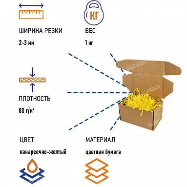 Бумажный наполнитель "Канареечно - желтый", 1 кг