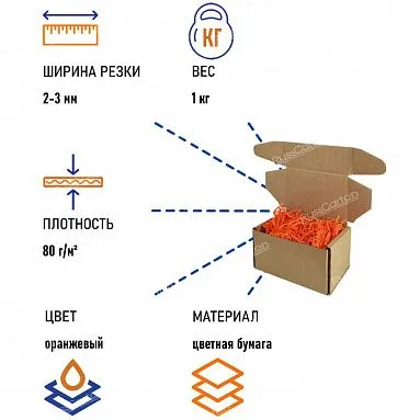 Бумажный наполнитель "Оранжевый", 1 кг