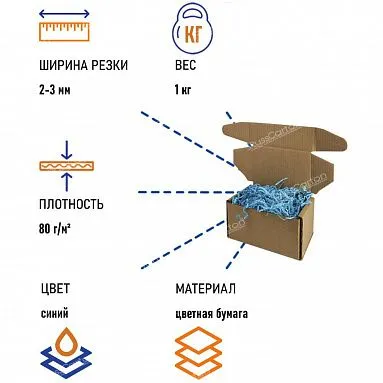 Бумажный наполнитель "Светло-синий", 1 кг