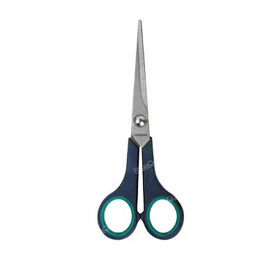 Ножницы BRAUBERG "Soft Grip", 165 мм, рез вставки, серо-зел, 3-х стор заточка
