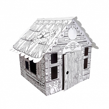 Картонный домик-раскраска "Домик в деревне"