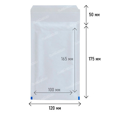 Белый крафт пакет с прослойкой, 12х17.5 см, А-11