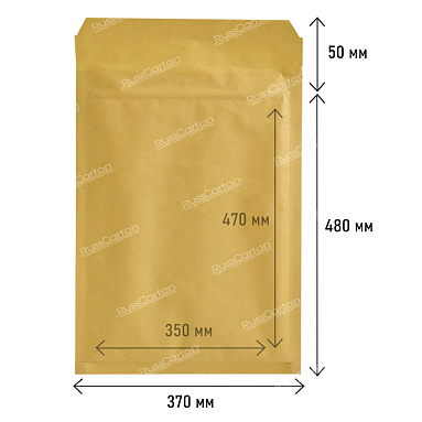 Бурый крафт пакет с прослойкой, 37х48 см, K/20-G
