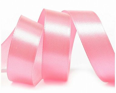 Лента атласная розовая, 15 мм х 22,86 м