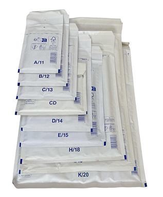 Белый крафт пакет с прослойкой, 17х22.5 см, С-13