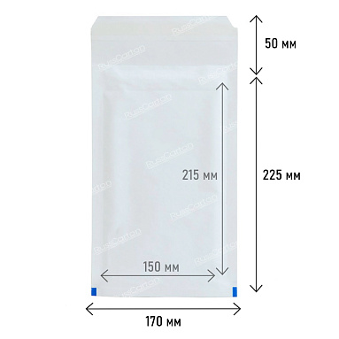 Белый крафт пакет с прослойкой, 17х22.5 см, С-13