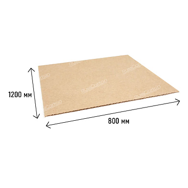 Микрогофрокартон листовой 800х1200 мм, Т-11 бурый