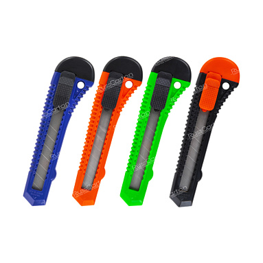 Нож канцелярский STAFF, 18 мм, фиксатор, корпус ассорти