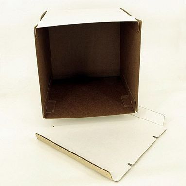 Коробка для торта 4 кг, белая, сплошная, 300х300х350 мм