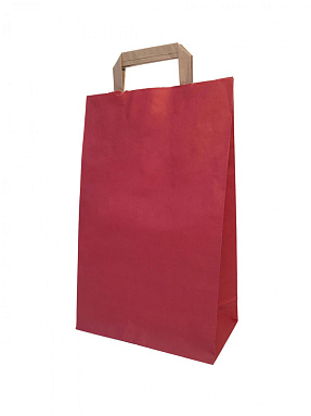 Крафт пакет с плоскими ручками «Красный», 46х32х13 см
