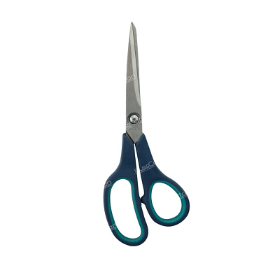 Ножницы BRAUBERG "Soft Grip", 216 мм, рез вставки, серо-зел, 3-х стор заточка